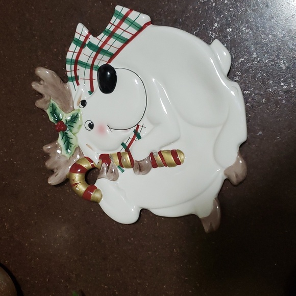 Fitz and Floyd Gift Gallery Holiday Plate REINDEER Christmas. - Picture 3 of 3